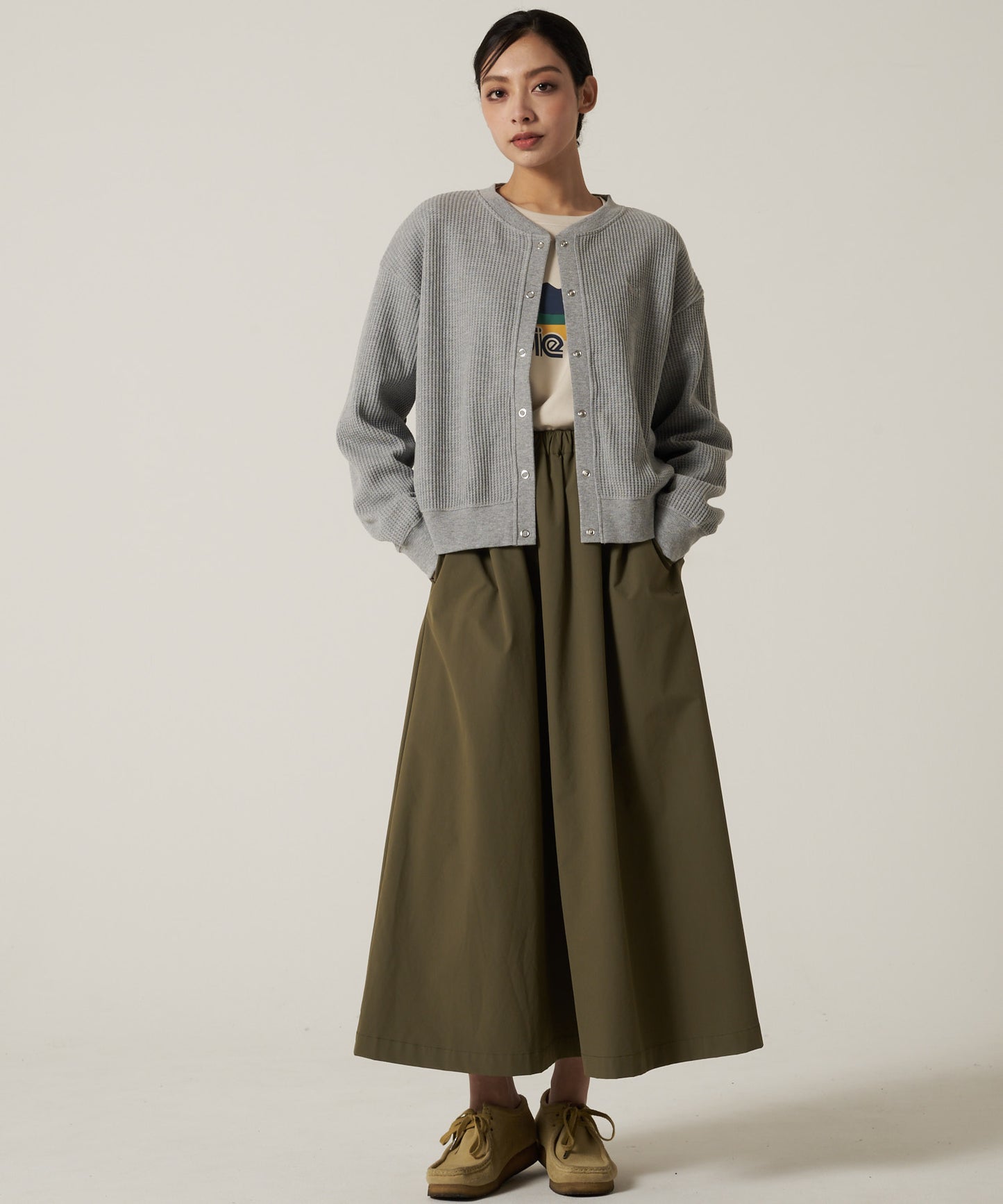 【予約】リラックスワッフル 長袖カーディガン/LS RELAXED WAFFLE CARDIGAN