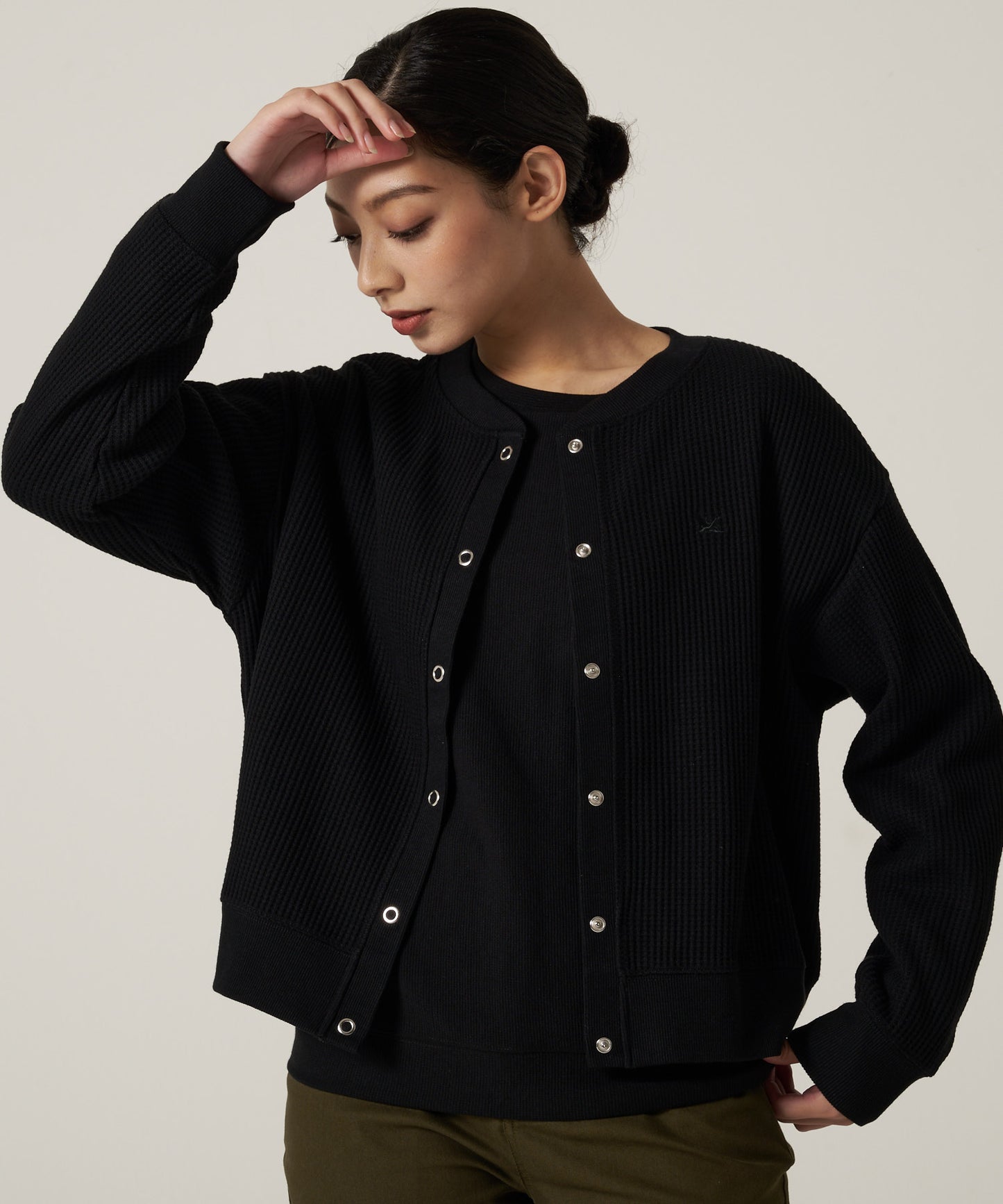 【予約】リラックスワッフル 長袖カーディガン/LS RELAXED WAFFLE CARDIGAN