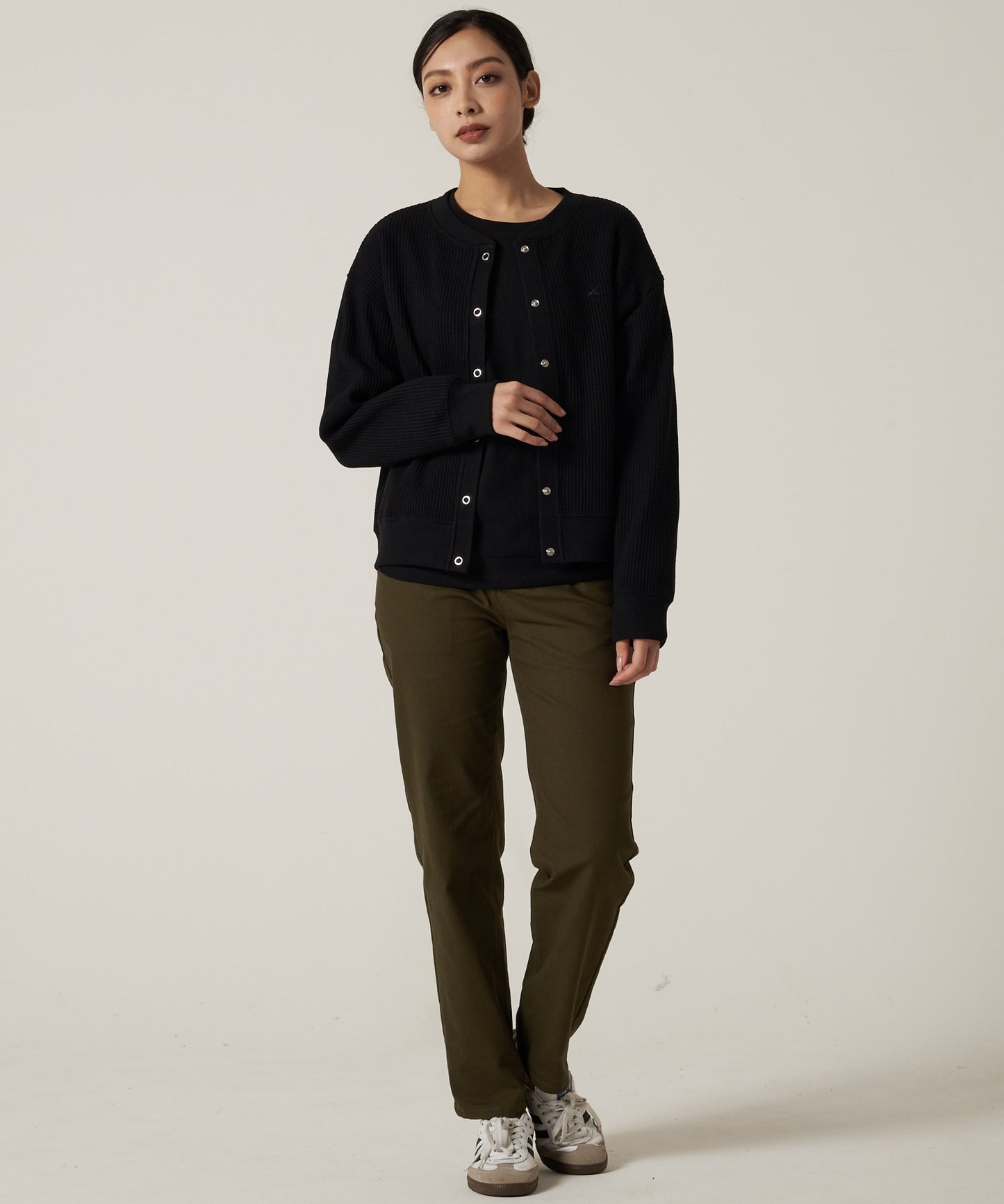 【予約】リラックスワッフル 長袖カーディガン/LS RELAXED WAFFLE CARDIGAN