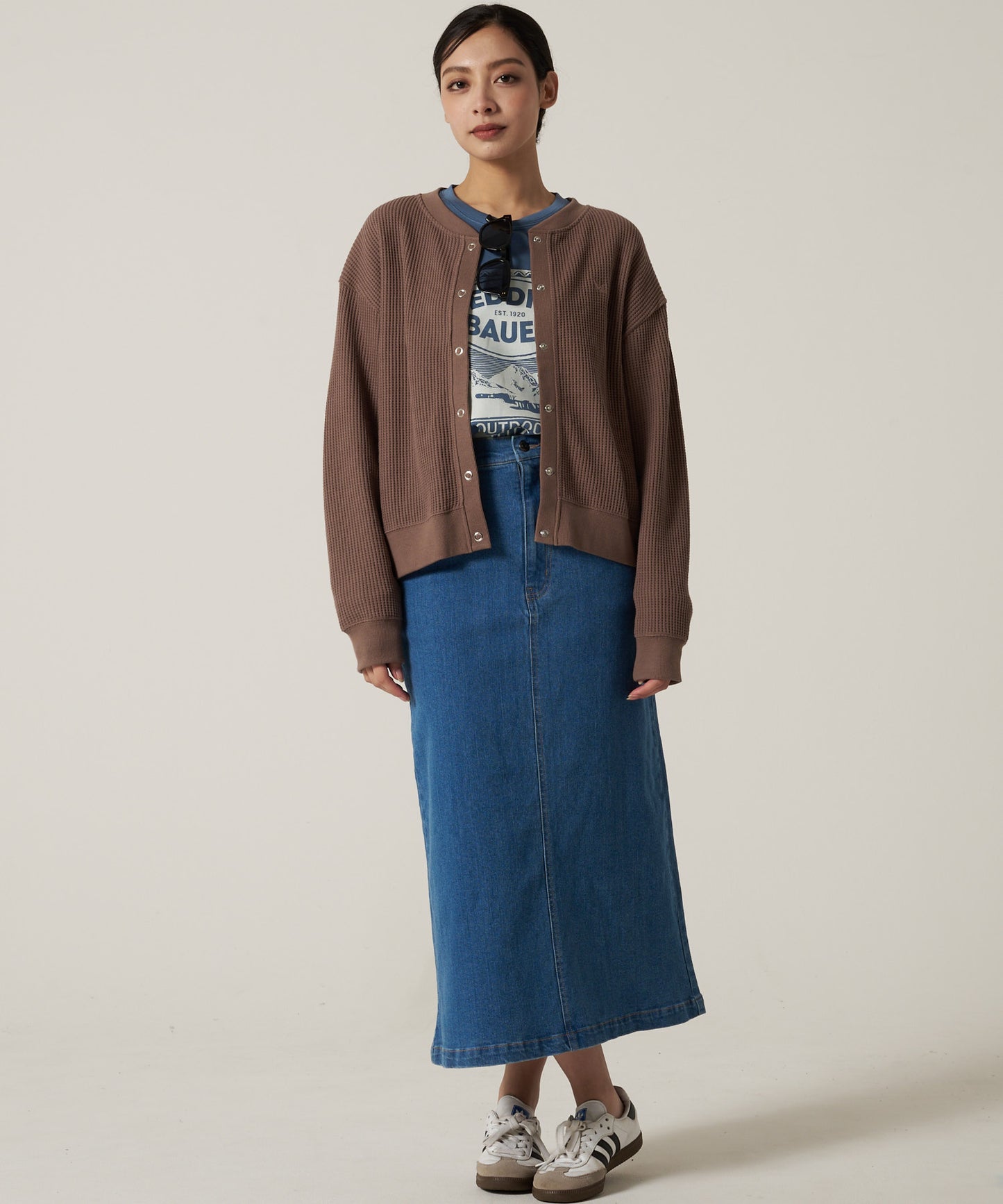 【予約】リラックスワッフル 長袖カーディガン/LS RELAXED WAFFLE CARDIGAN