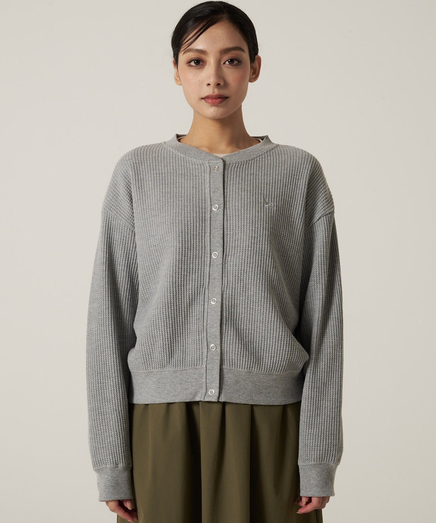 【予約】リラックスワッフル 長袖カーディガン/LS RELAXED WAFFLE CARDIGAN