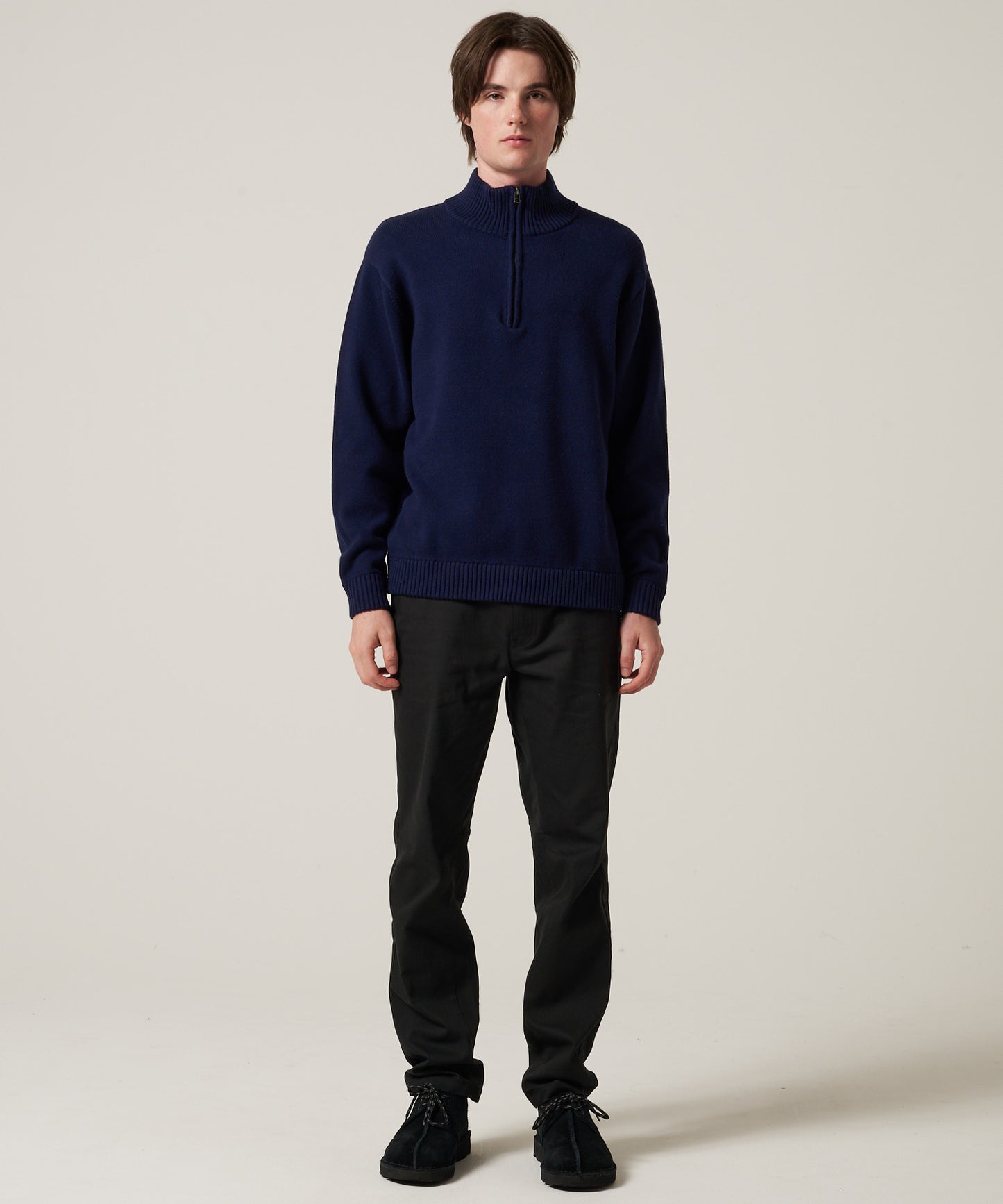 クォータージップ モックセーター/QUARTER ZIP MOCK SWEATER