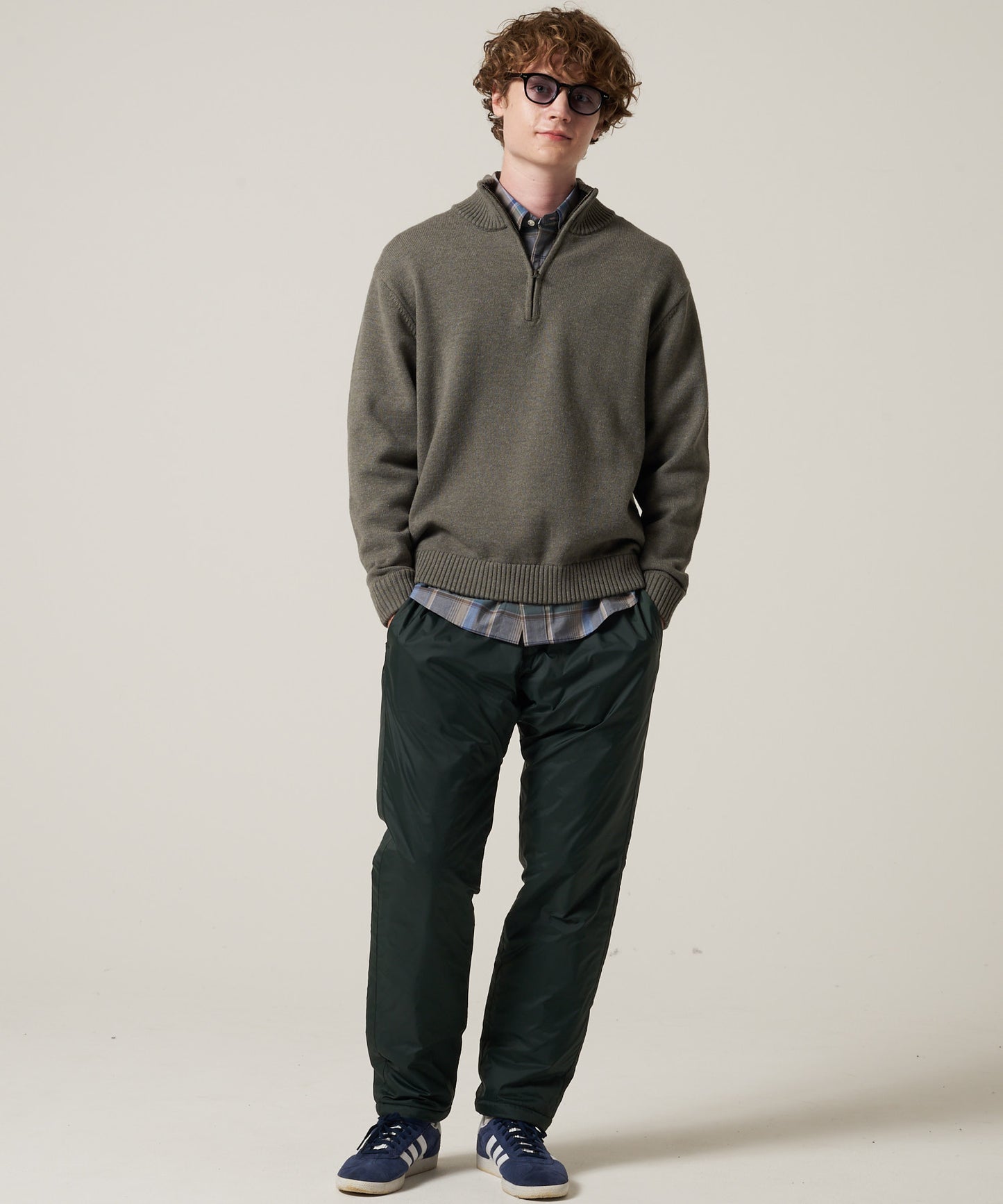 クォータージップ モックセーター/QUARTER ZIP MOCK SWEATER