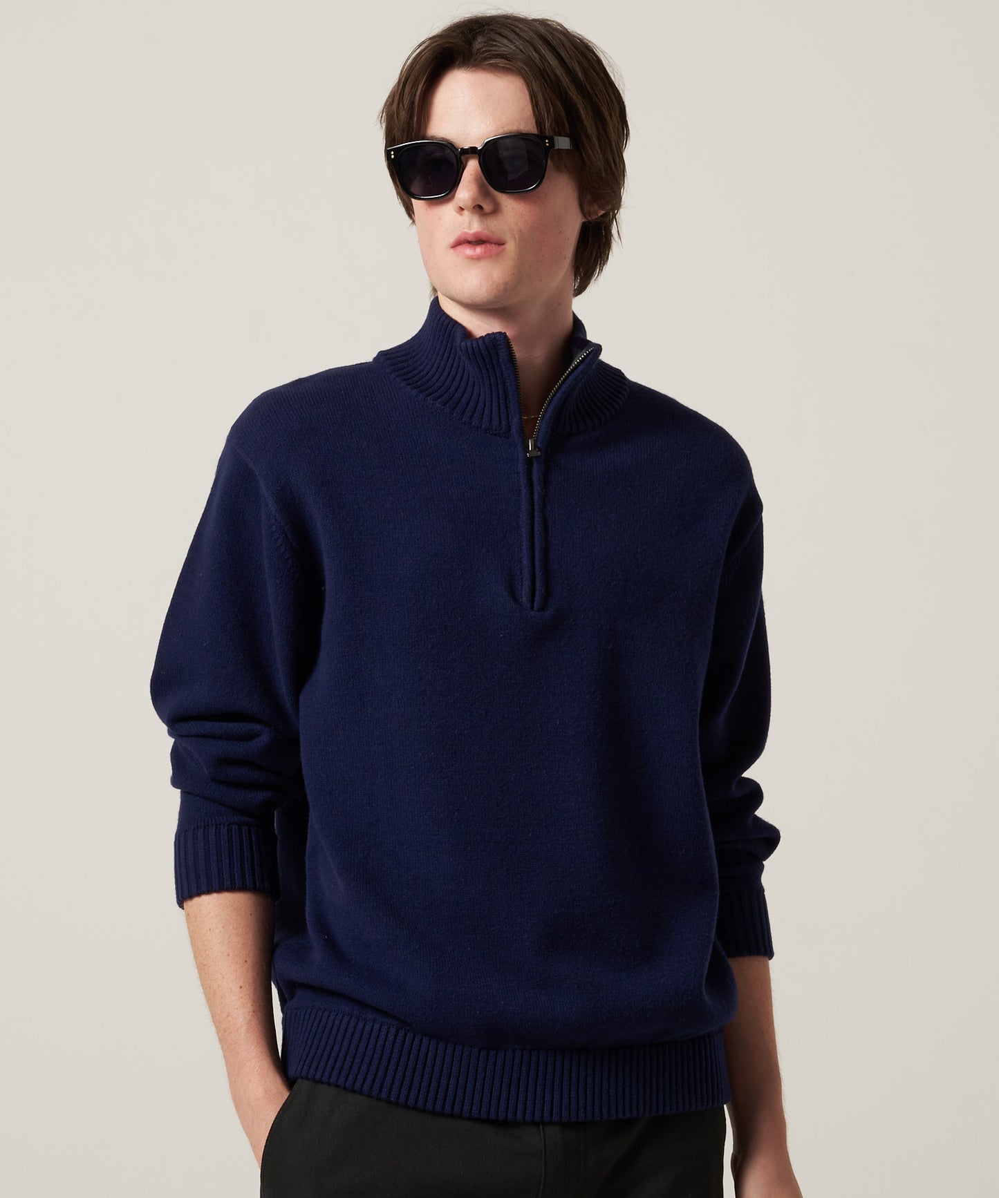 クォータージップ モックセーター/QUARTER ZIP MOCK SWEATER