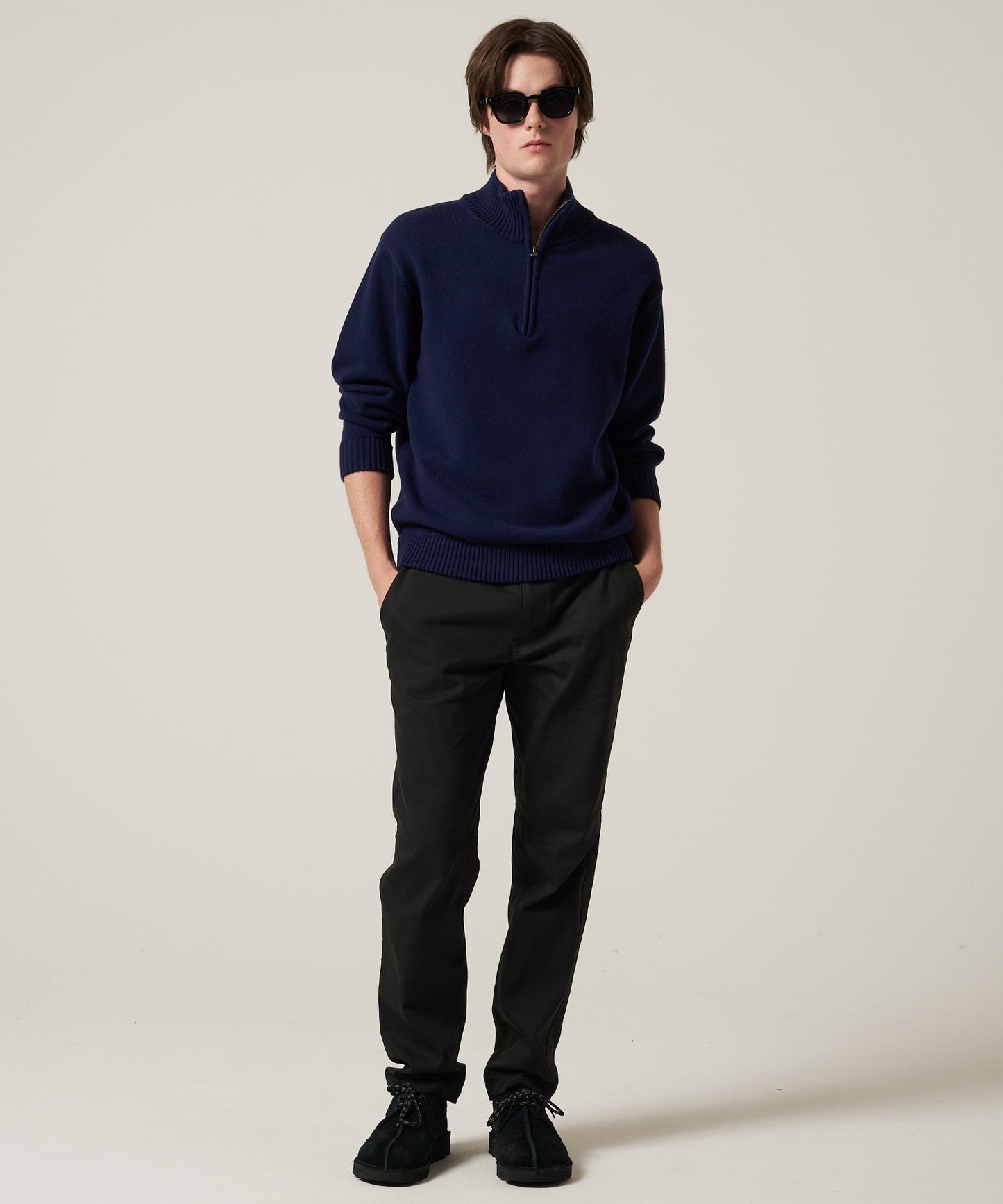 クォータージップ モックセーター/QUARTER ZIP MOCK SWEATER