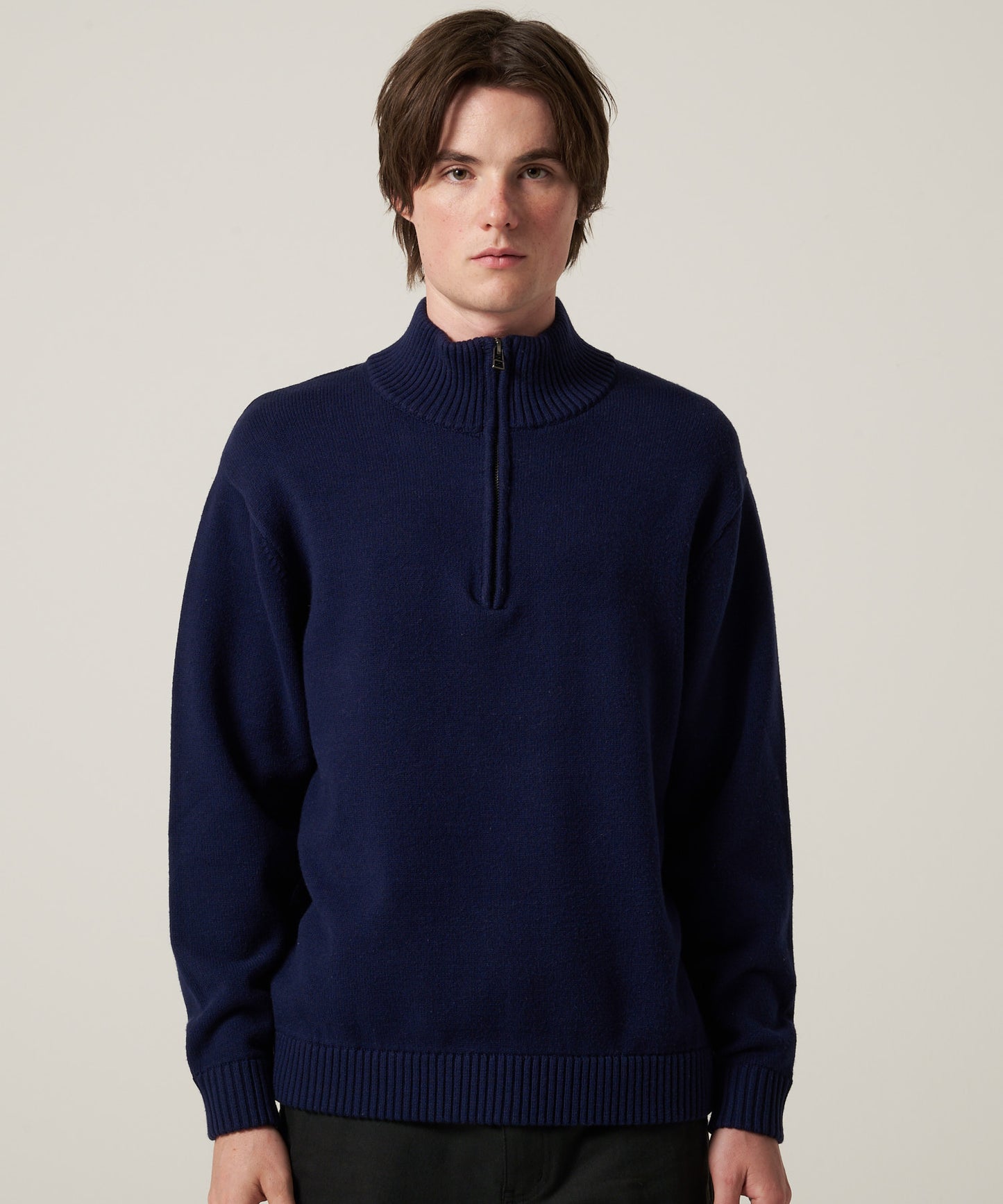 クォータージップ モックセーター/QUARTER ZIP MOCK SWEATER