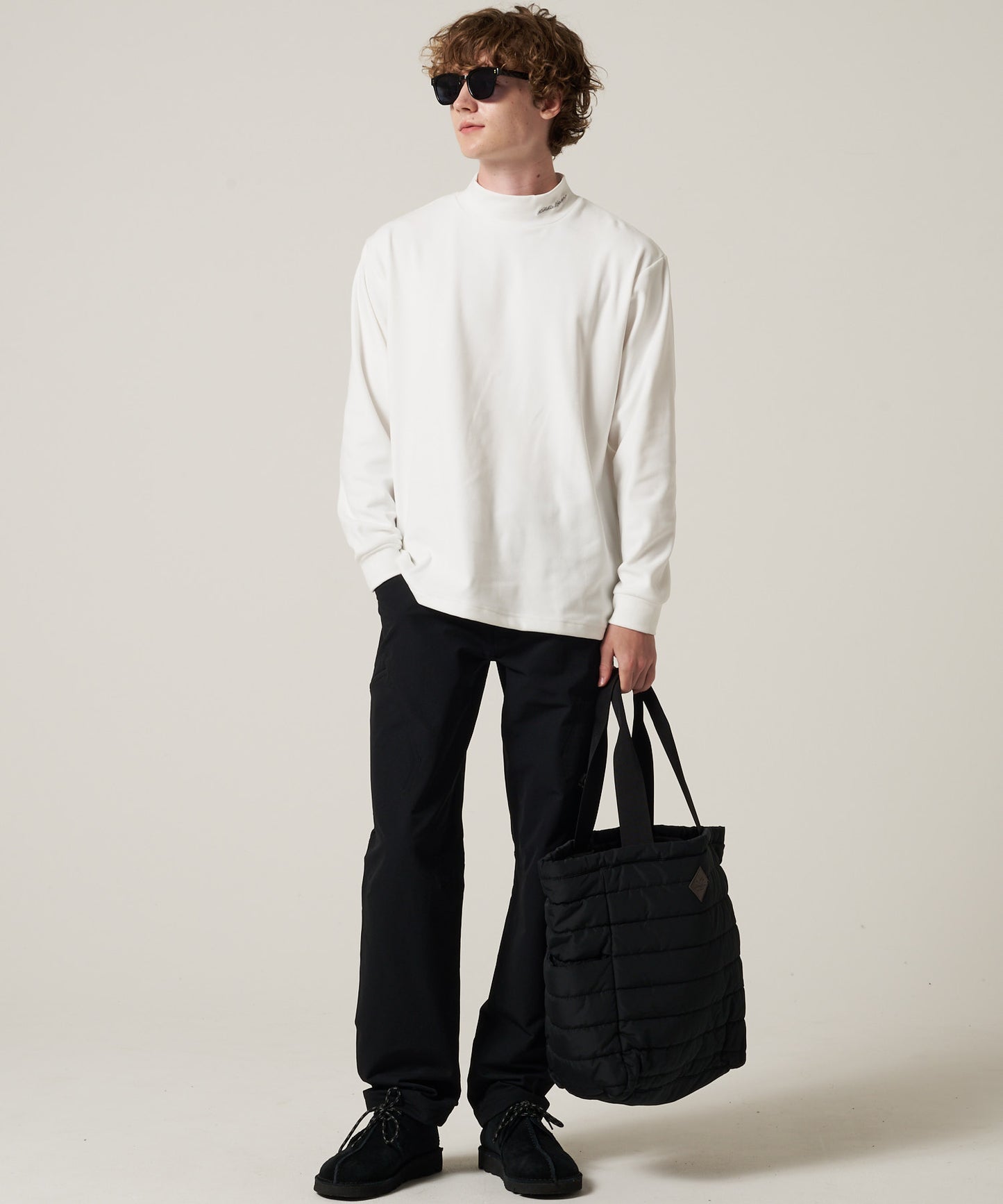 ブラッシュド スムース モックネックTシャツ/BRUSHED SMOOTH MOCK TEE