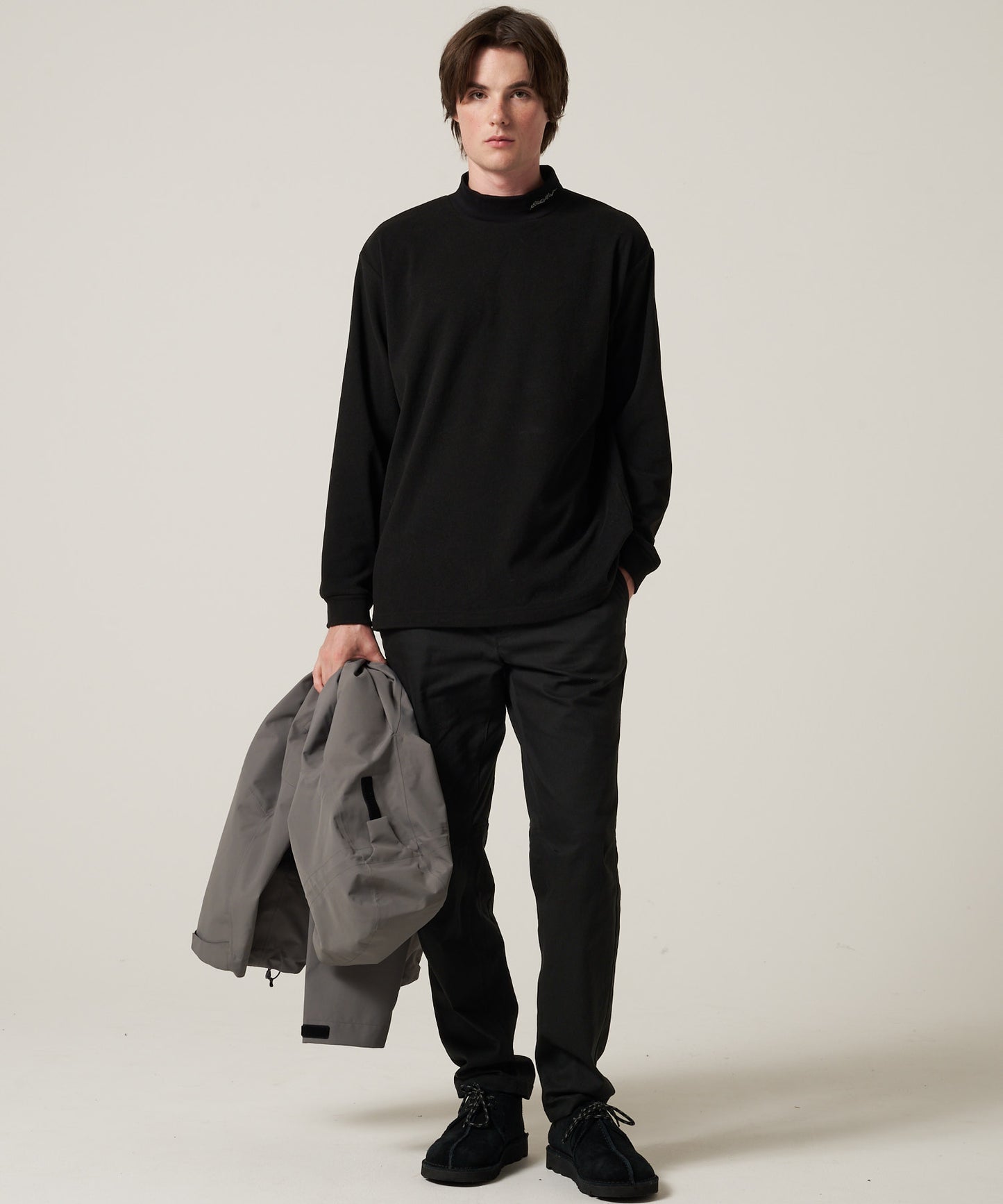 ブラッシュド スムース モックネックTシャツ/BRUSHED SMOOTH MOCK TEE