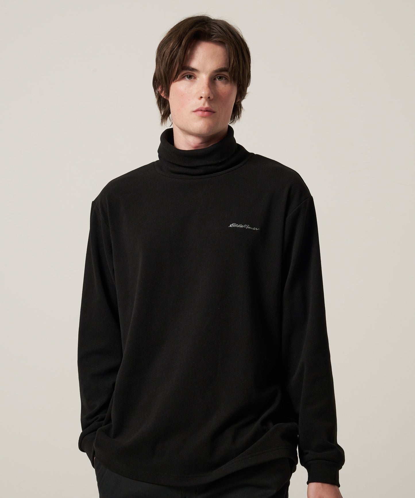 ブラッシュド スムース タートルネック長袖Tシャツ/BRUSHED SMOOTH TURTLE LS TEE