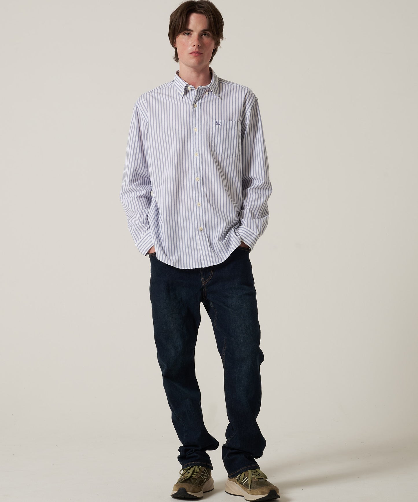 ブロード ストライプ 刺繡シャツ/BROAD STRIPE EMB SHIRTS