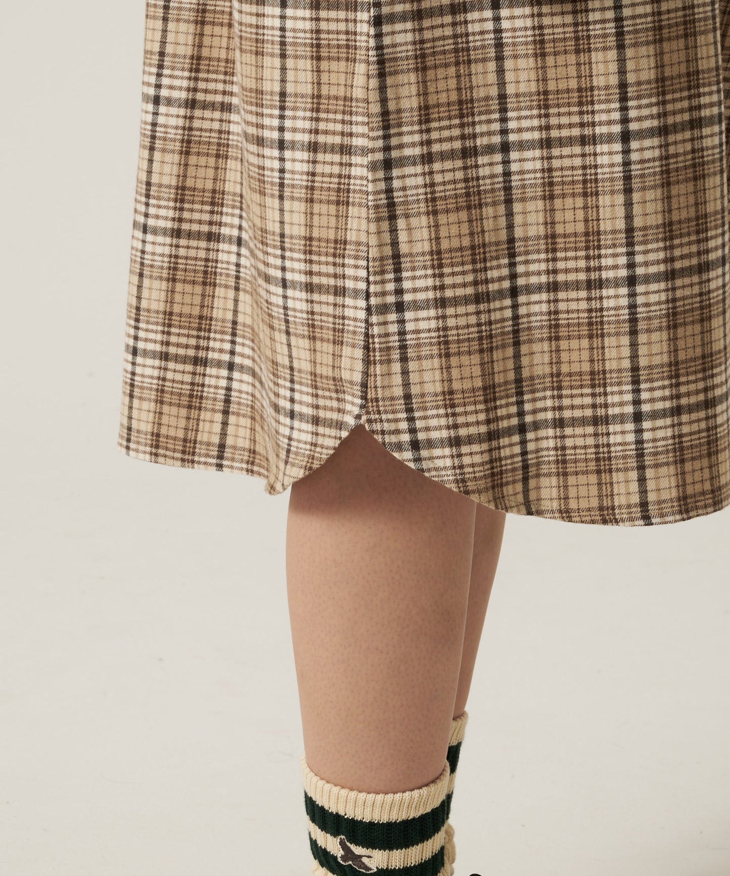 プレイド ツイル 長袖シャツワンピース/LS PLAID TWILL SHIRT DRESS