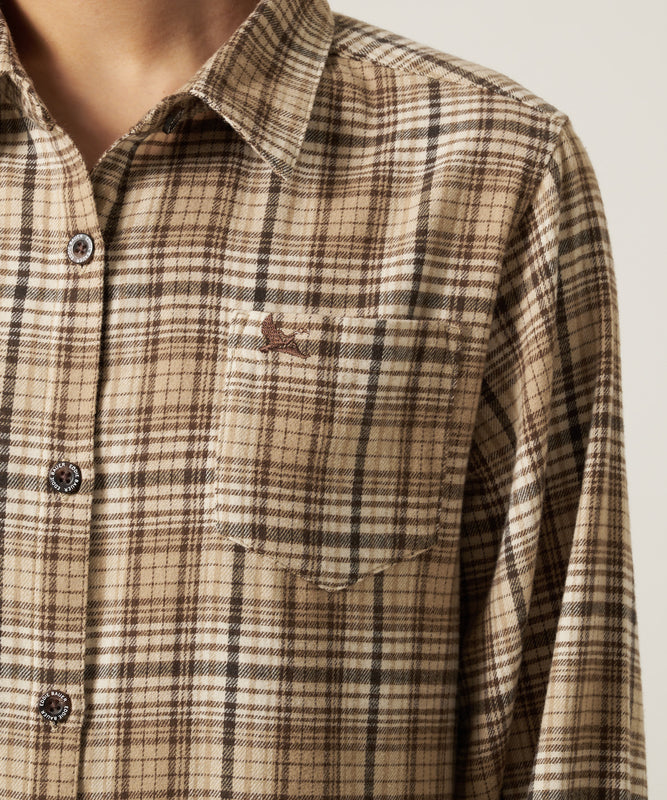 プレイド ツイル 長袖シャツワンピース/LS PLAID TWILL SHIRT DRESS