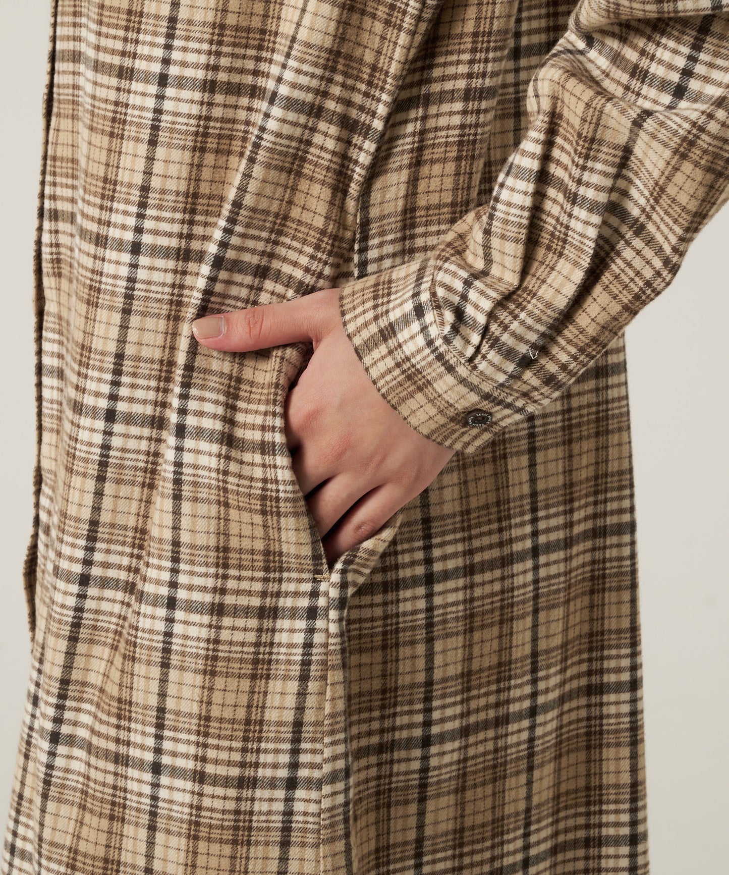 プレイド ツイル 長袖シャツワンピース/LS PLAID TWILL SHIRT DRESS