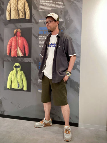 グレー✖️グリーンとアメカジスタイル