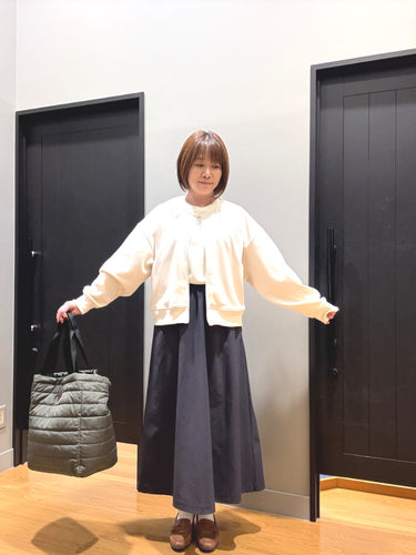 ダブルジッパーカーディガンを使ったコーディネート