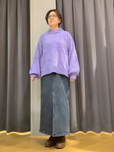 CHENILLE KNIT PULLOVERを使ったコーディネート🟣🔵🟤
