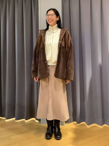 COZYHOODJACKETを使ったコーディネート🟤