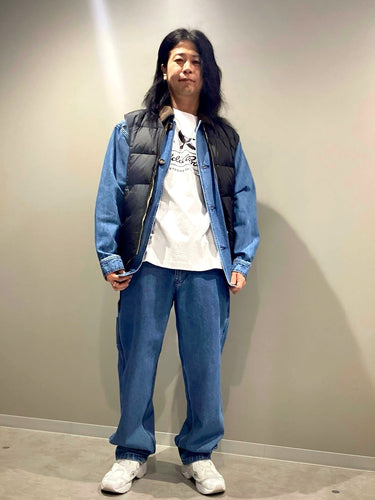 Eddie Bauerのダウンベストを使ったコーディネート