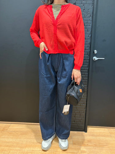 Knit-Cardiganを使ったコーディネート🔴🔵⚪️