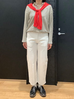 CASUAL-STRIPE-POLOを使ったコーディネート⚪️🔴⚪️ サムネイル