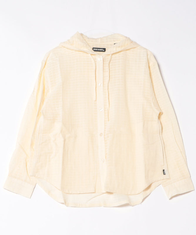 プレイド シアーフーディシャツ/PLAID SHEER HOODED SHIRT