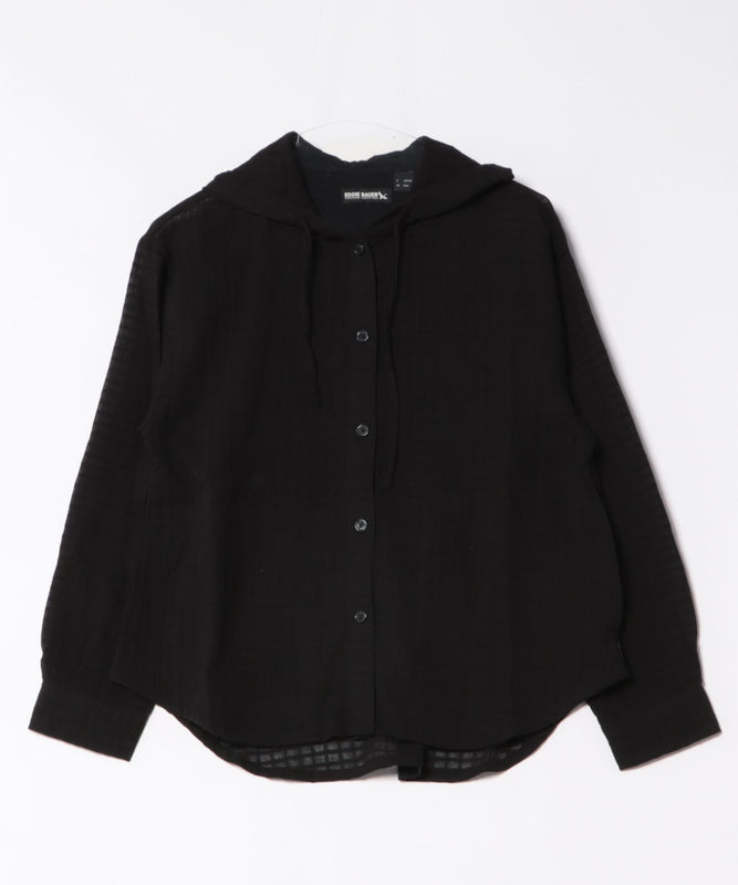 プレイド シアーフーディシャツ/PLAID SHEER HOODED SHIRT