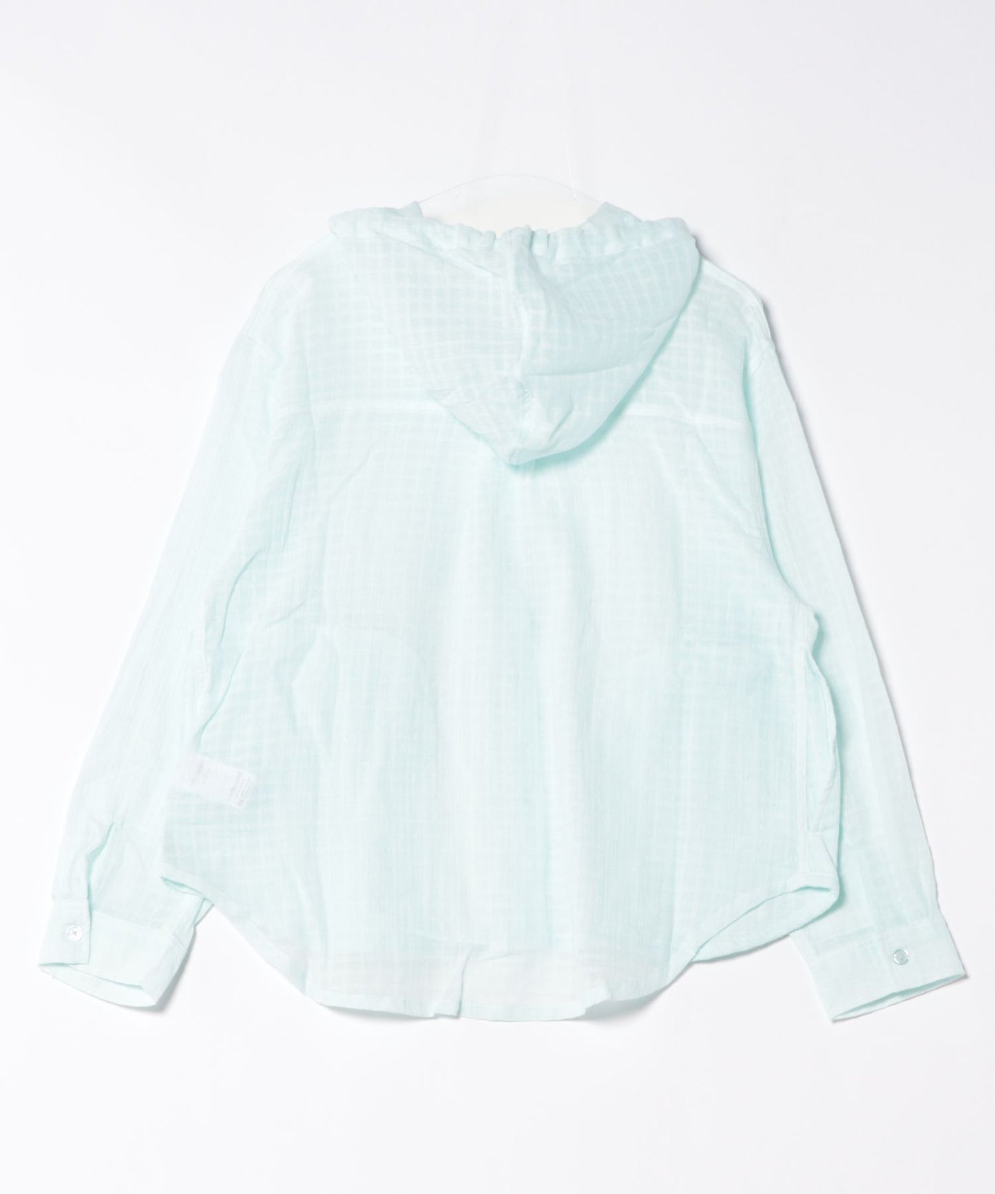 プレイド シアーフーディシャツ/PLAID SHEER HOODED SHIRT