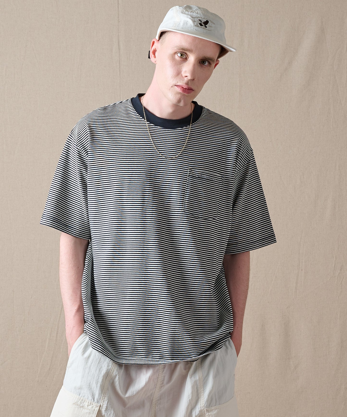 ナロー ボーダー 半袖ポケットTシャツ/NARROW BORDER SS PKT TEE