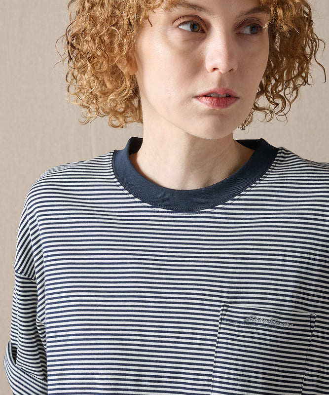 ナロー ボーダー 半袖ポケットTシャツ/NARROW BORDER SS PKT TEE