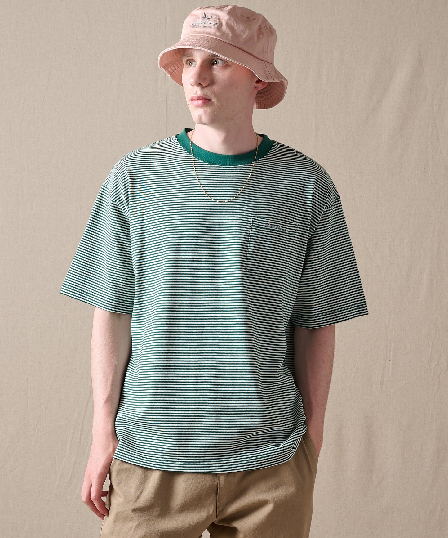ナロー ボーダー 半袖ポケットTシャツ/NARROW BORDER SS PKT TEE