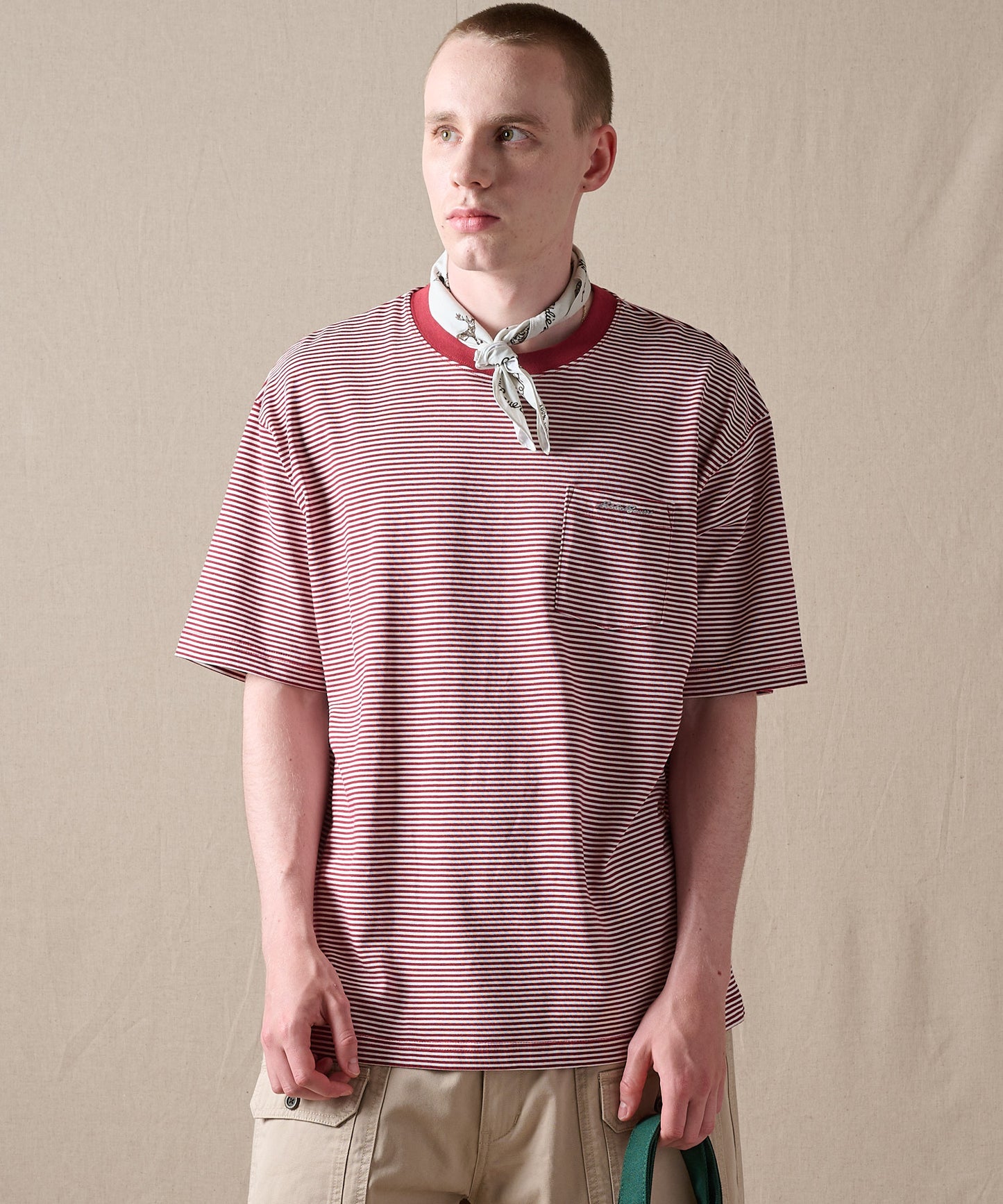 ナロー ボーダー 半袖ポケットTシャツ/NARROW BORDER SS PKT TEE