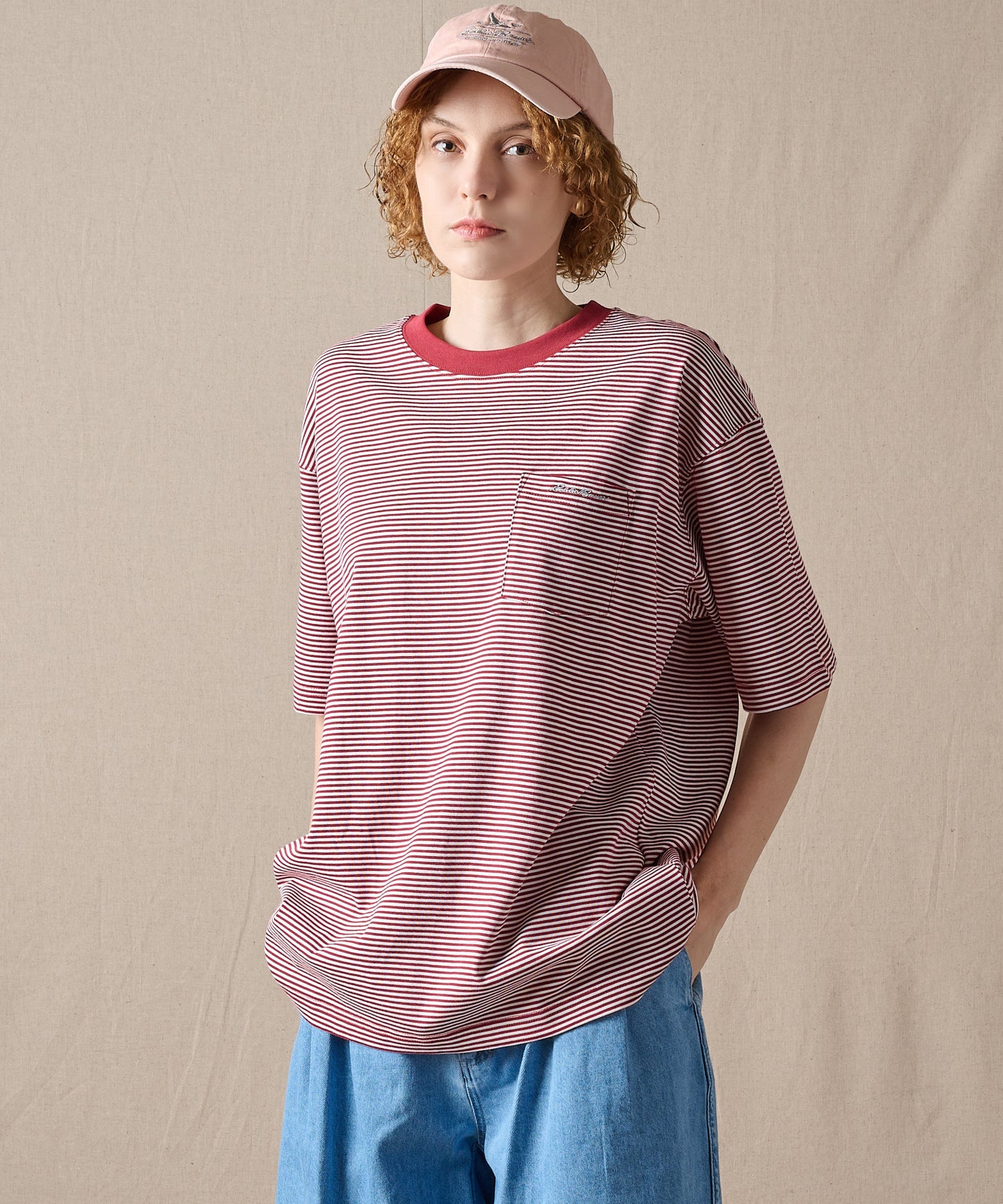 ナロー ボーダー 半袖ポケットTシャツ/NARROW BORDER SS PKT TEE
