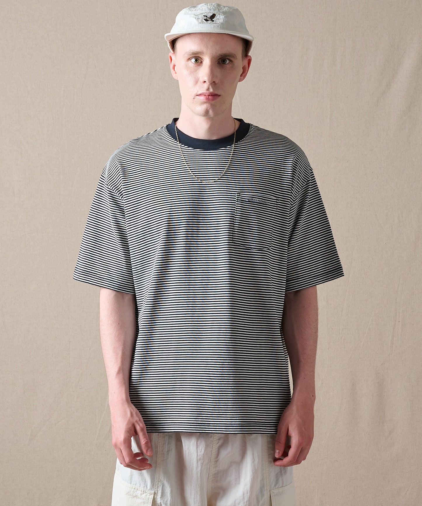 ナロー ボーダー 半袖ポケットTシャツ/NARROW BORDER SS PKT TEE