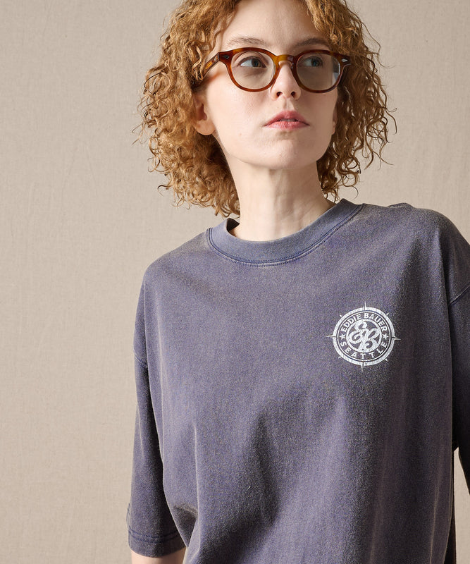 コンパスプリント 半袖Tシャツ/COMPASS PRINT SS TEE