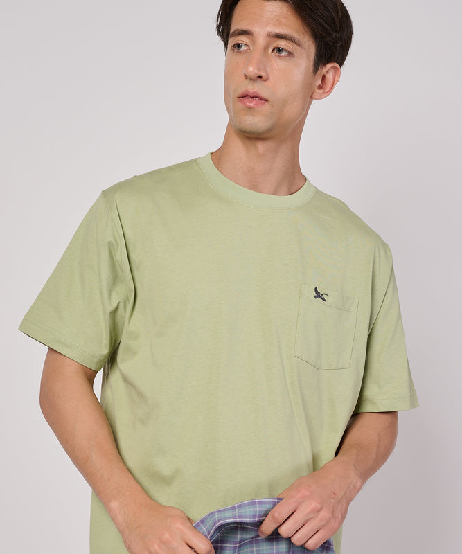 ワンポイント刺しゅう ポケット Tシャツ/ONE POINT EMB PKT TEE