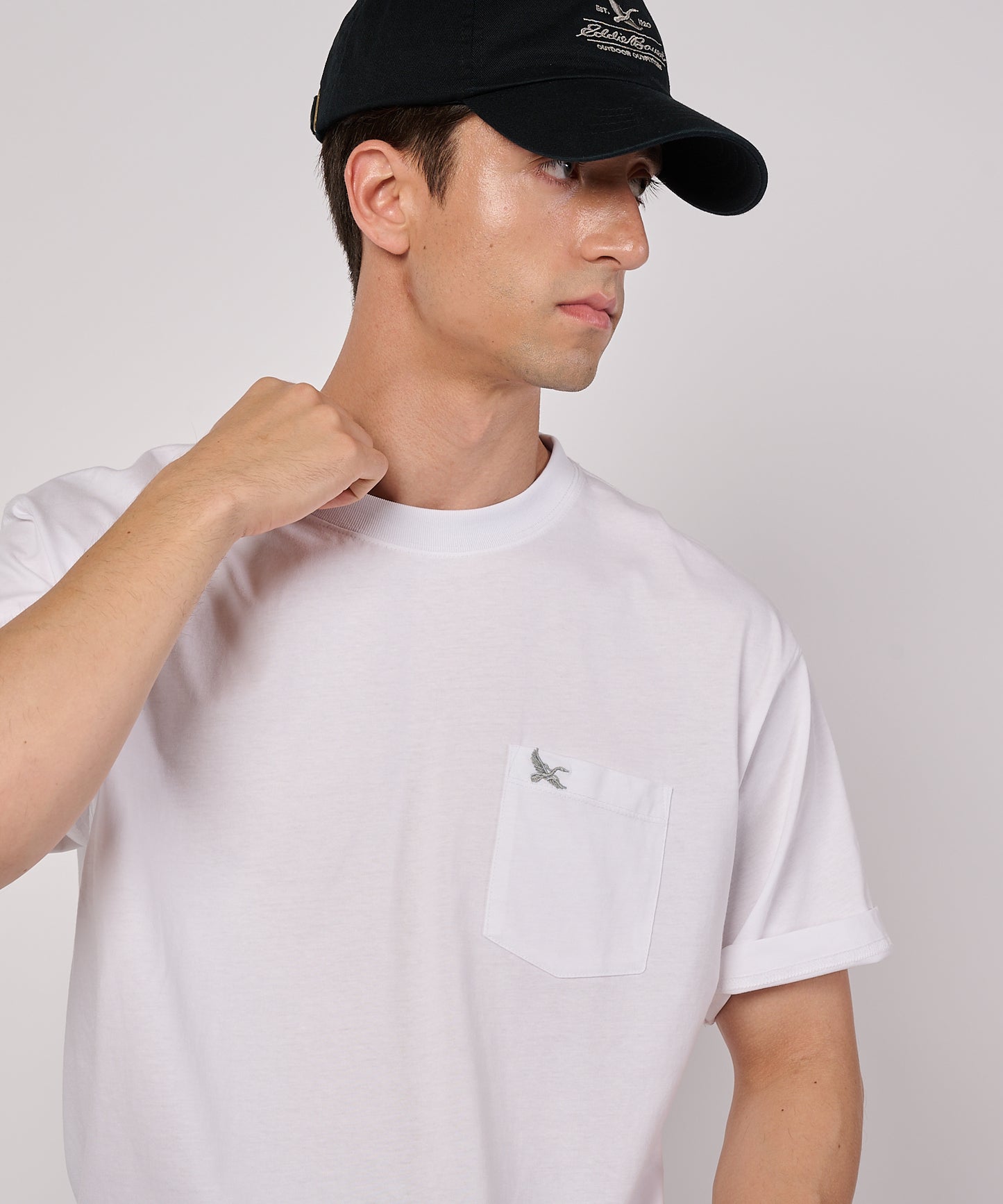 ワンポイント刺しゅう ポケット Tシャツ/ONE POINT EMB PKT TEE