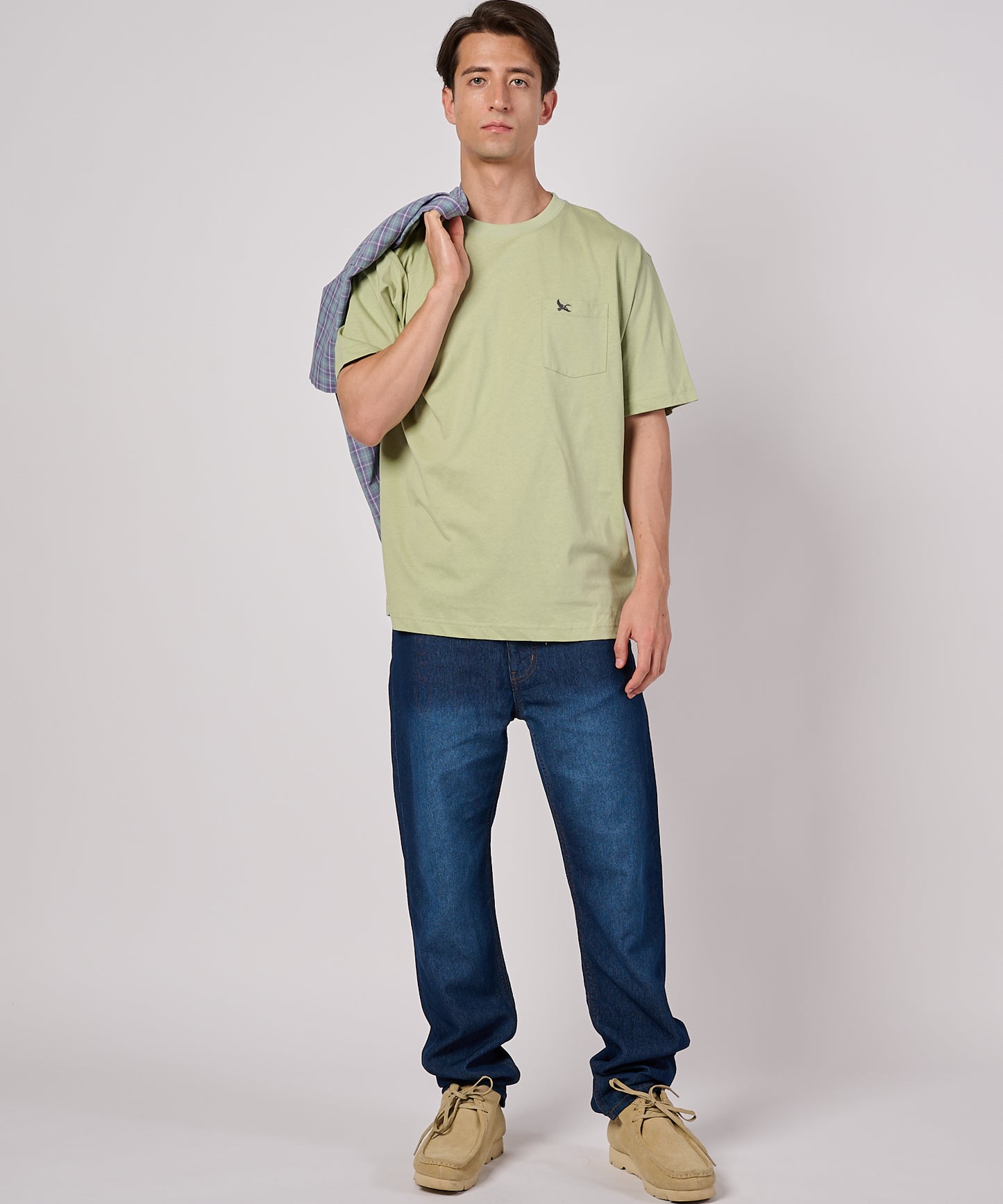 ワンポイント刺しゅう ポケット Tシャツ/ONE POINT EMB PKT TEE