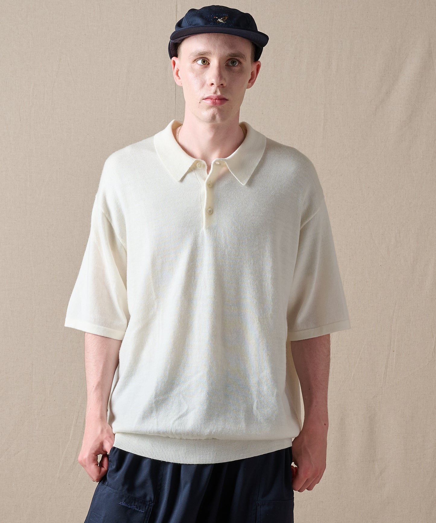 【予約】men's FUDGE×Eddie Bauer ウールニットポロシャツ/WOOL KNIT POLO