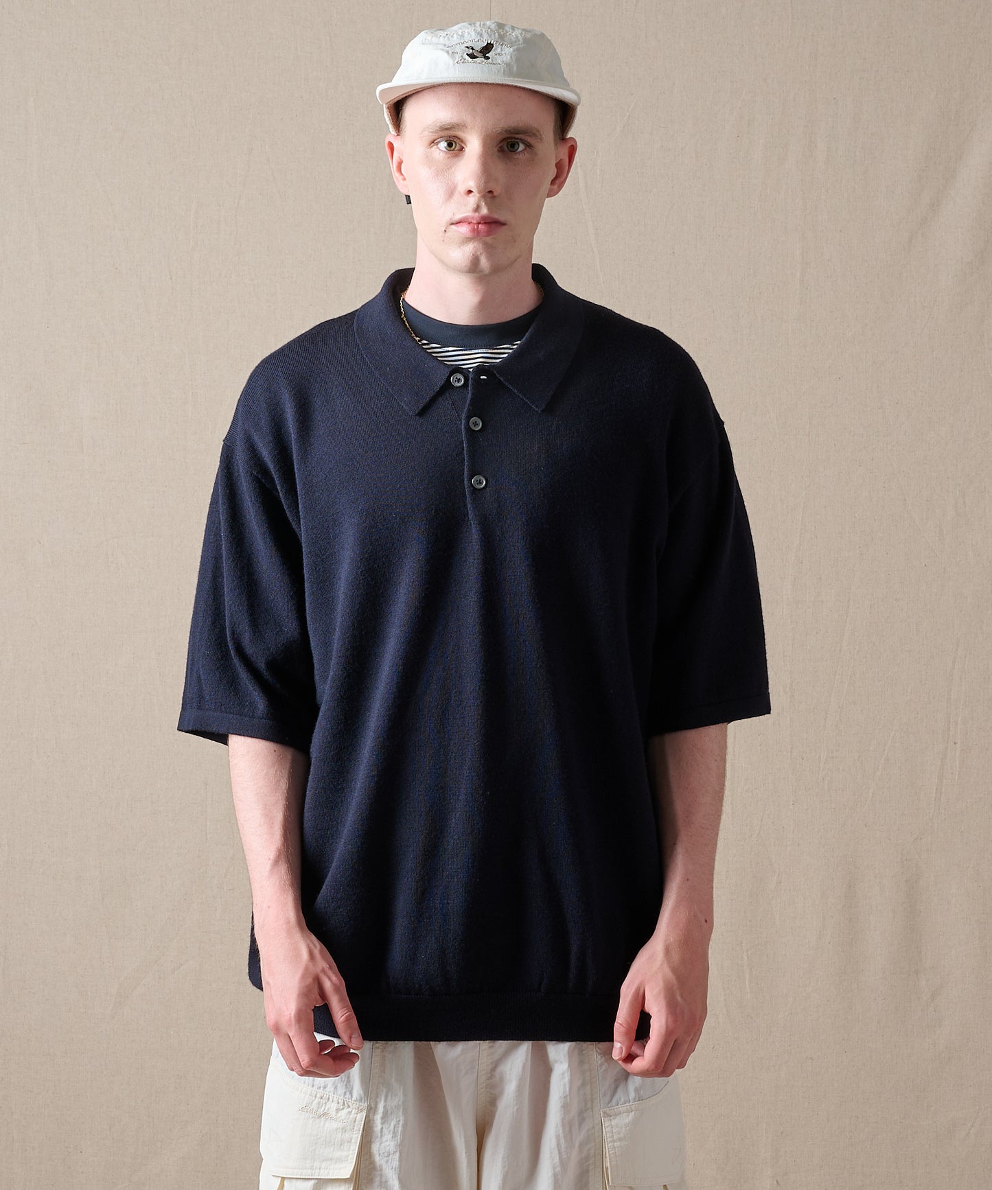 【予約】men's FUDGE×Eddie Bauer ウールニットポロシャツ/WOOL KNIT POLO