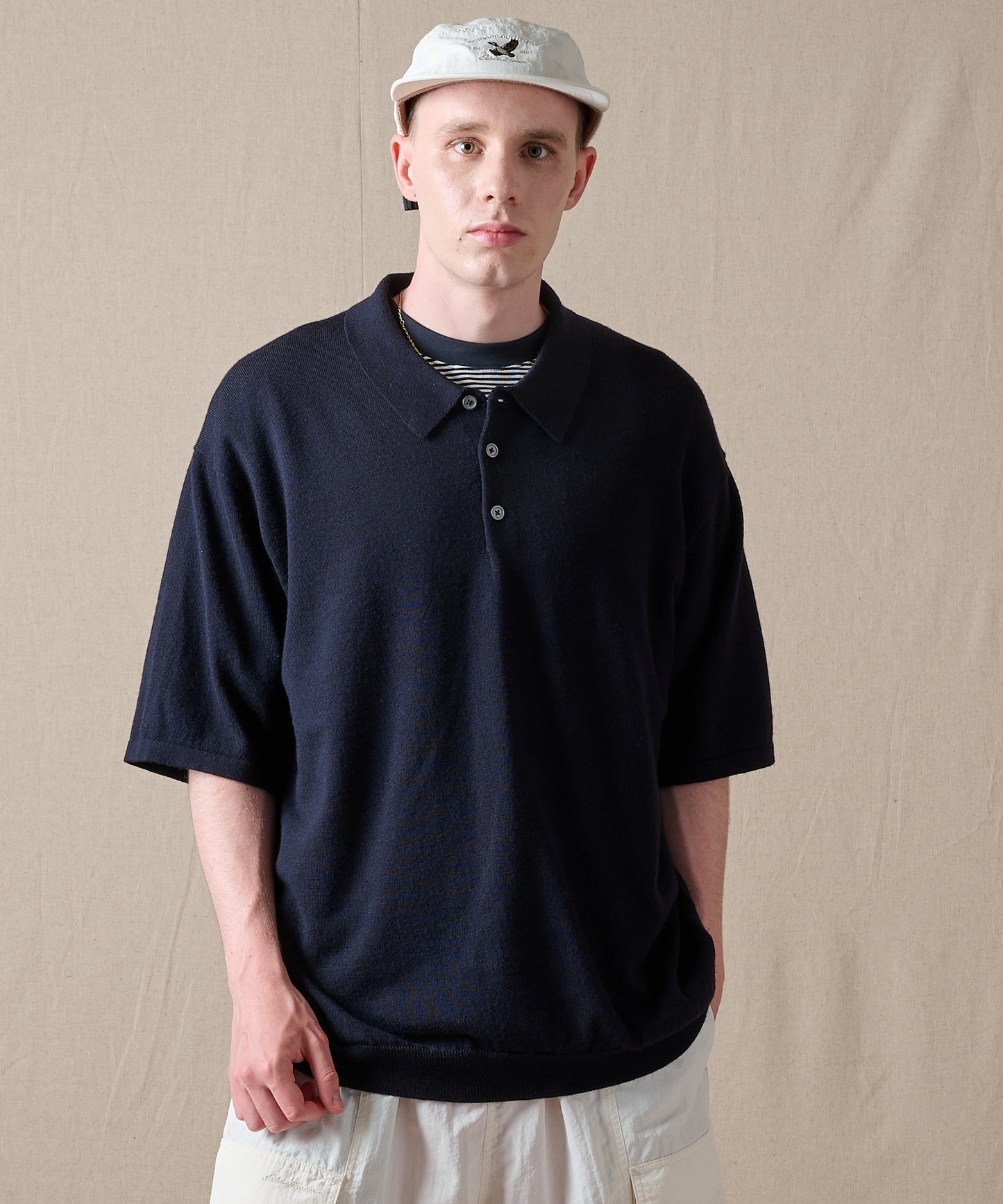 【予約】men's FUDGE×Eddie Bauer ウールニットポロシャツ/WOOL KNIT POLO