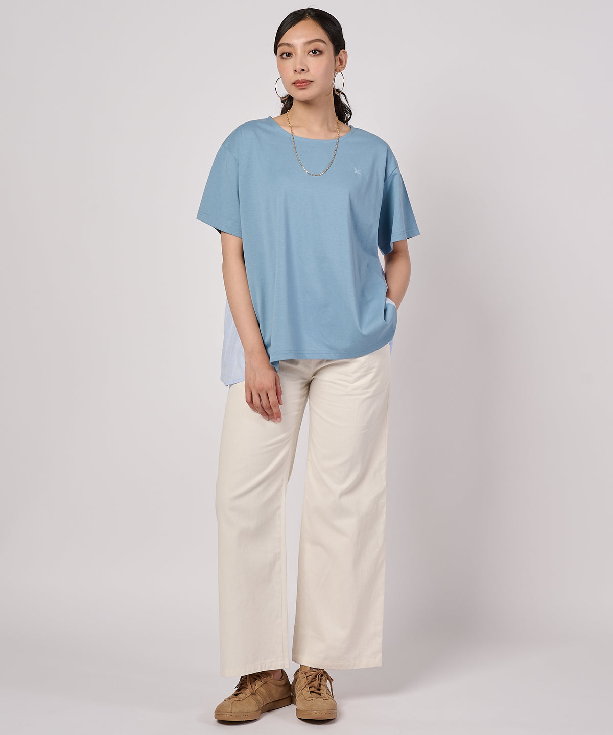 チェックドッキング 半袖トップス/CHECK DOCKING CUT TOP