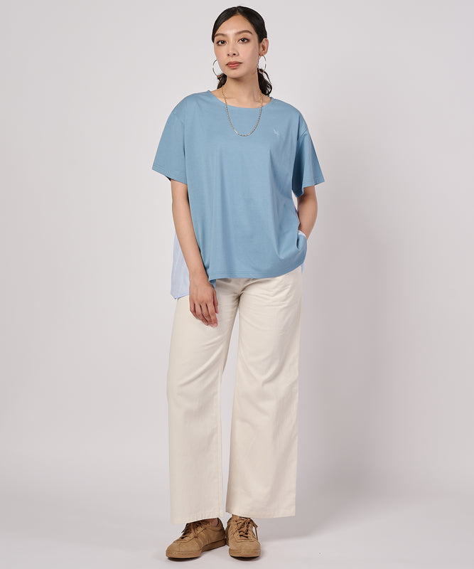 チェックドッキング 半袖トップス/CHECK DOCKING CUT TOP