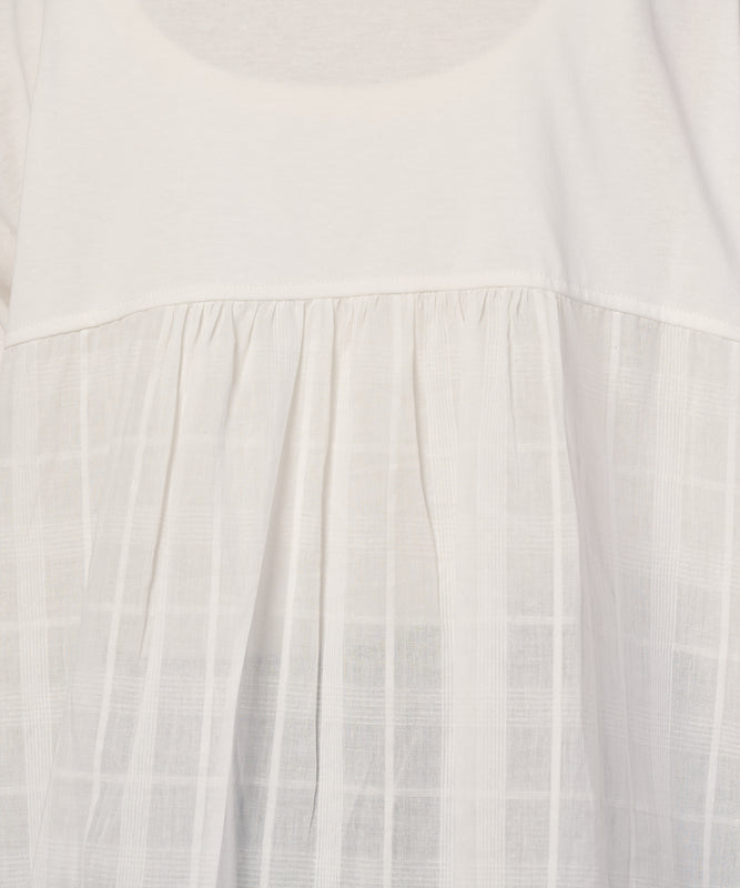チェックドッキング 半袖トップス/CHECK DOCKING CUT TOP