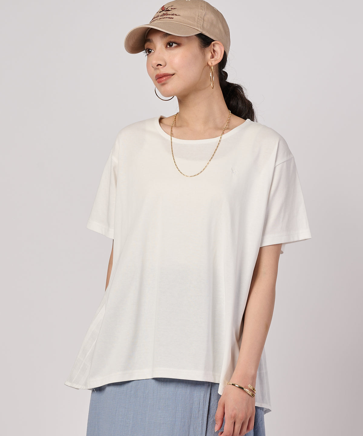 チェックドッキング 半袖トップス/CHECK DOCKING CUT TOP