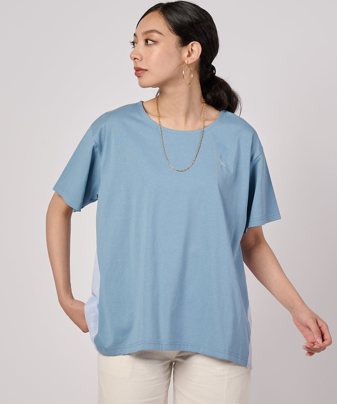 チェックドッキング 半袖トップス/CHECK DOCKING CUT TOP