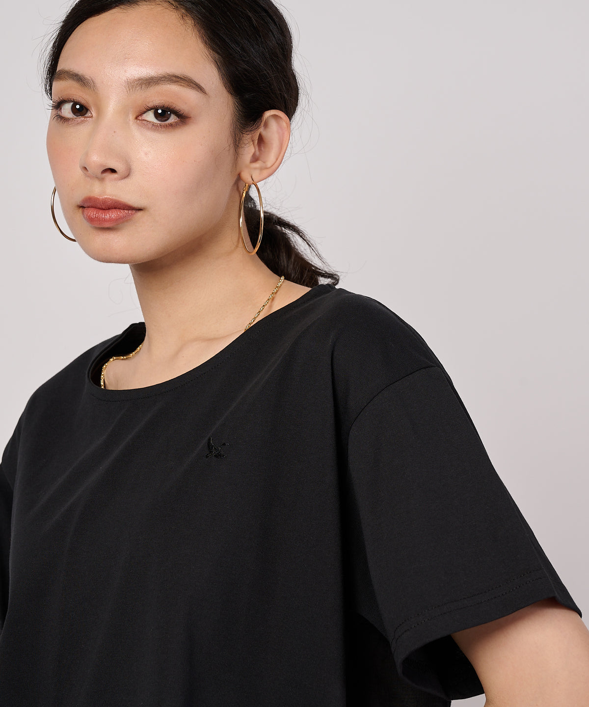 チェックドッキング 半袖トップス/CHECK DOCKING CUT TOP