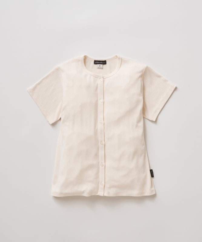 ピン ジャガード 半袖オープントップス/PIN JACQUARD SS OPEN TOP