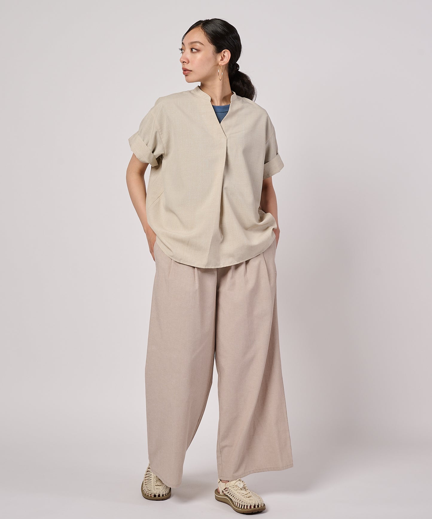 イージークリーンワイドパンツ/EASY CLEAN WIDE PANTS