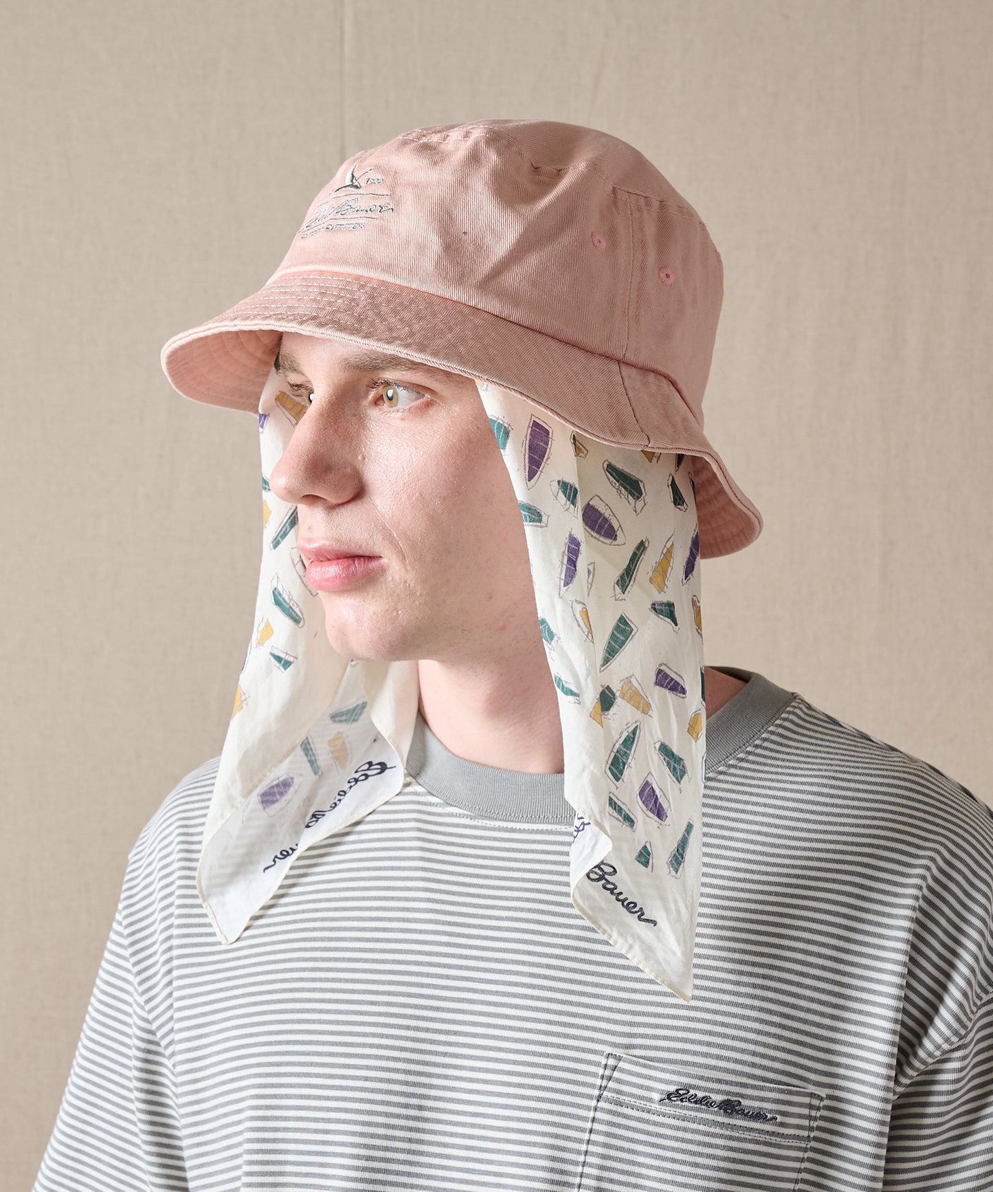 【予約】men's FUDGE×Eddie Bauer ヨットモチーフバンダナ/YACHT MOTIF BANDANA