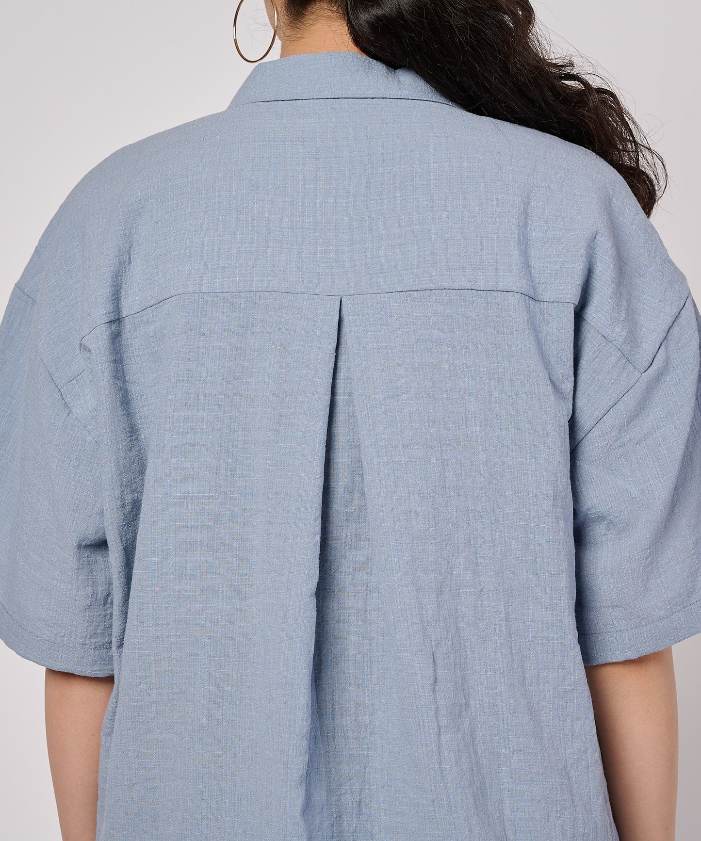 クレープオープンカラー 半袖ブラウス/CREPE OPEN COLLAR SS BLOUSE